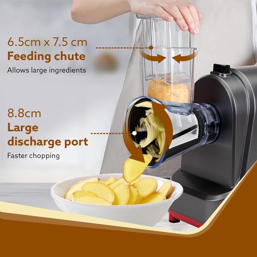 AGARO Marvel Electric Grater & Slice Machine,250W Professional Electric Cheese Grater (34151)