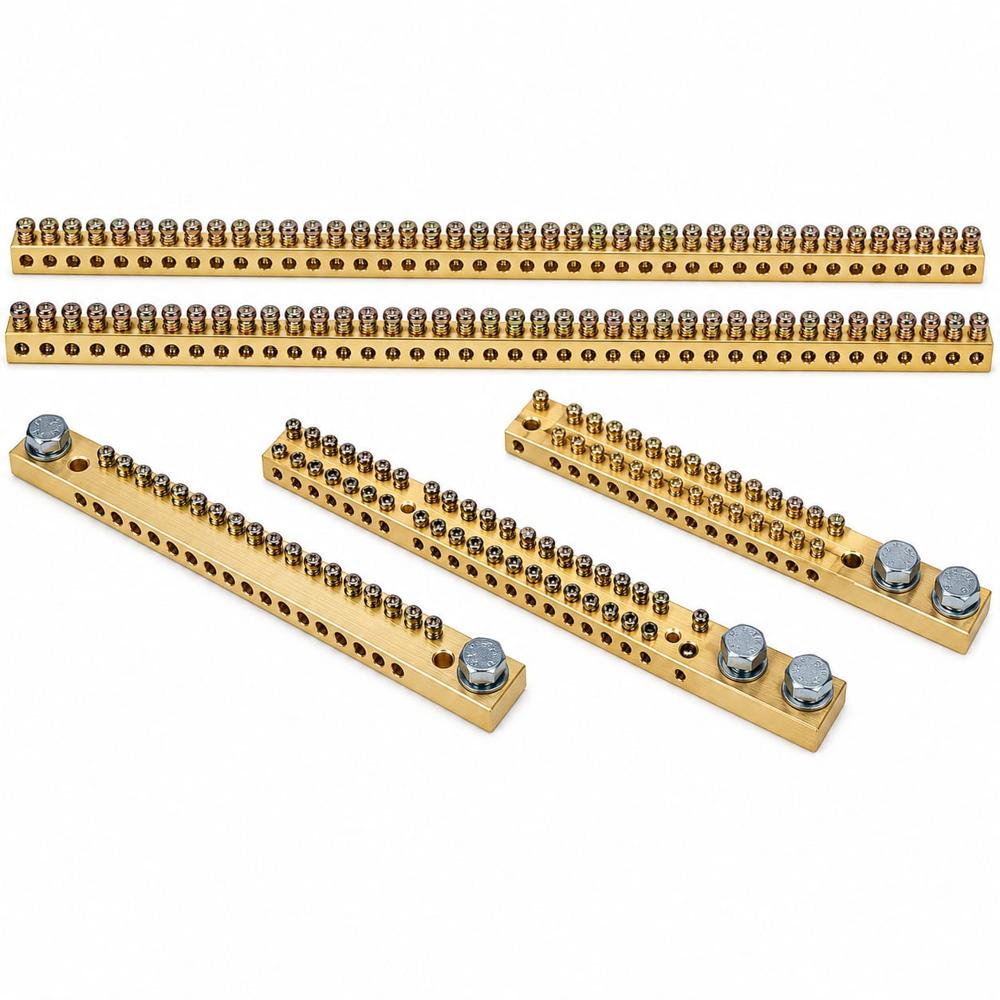 BRASS DOUBLE POLE NEUTRAL BAR