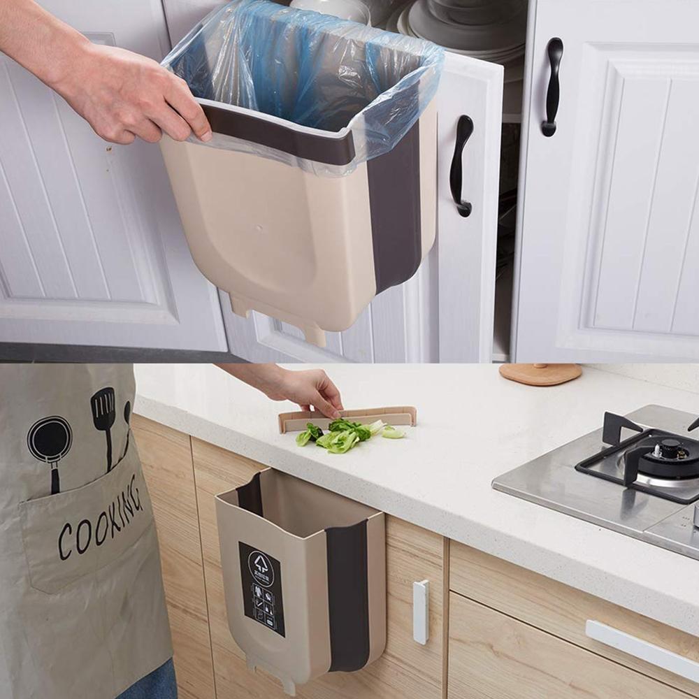 Hanging Trash Can For Kitchen Cabinet Door, Hanging Trash Holder For Bathroom Office - Color: Mix