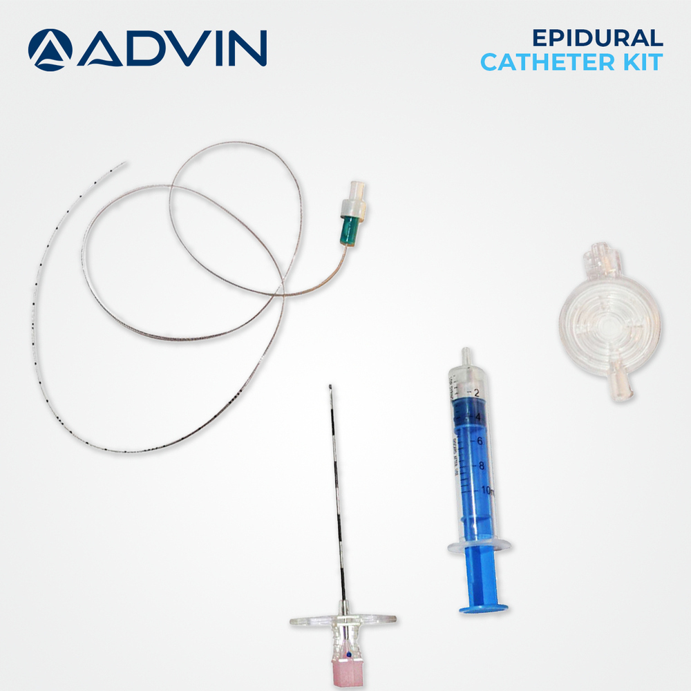 Anesthesia Epidural Kit - Medical Grade Plastic & Stainless Steel, 80 Cm Catheter, Transparent With Marked Measurements, Sterile Single Use, Precision Tuohy Needle, Bacterial Filter, Luer Lock Connector