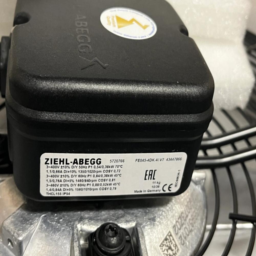 ZIEHL-ABEGG FE045-4DK.4I.V7 400V AC 1.1/0.66A 45089mm Ball Bearing Industrial METAL Centrifugal Fan