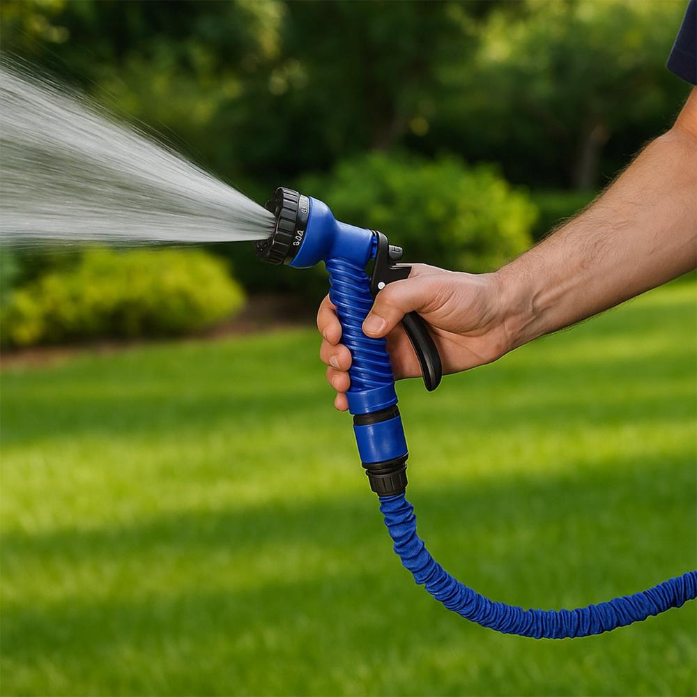 50 Ft Expandable Hose Pipe Nozzle For Garden Wash Car Bike With Spray Gun - Color: Mix