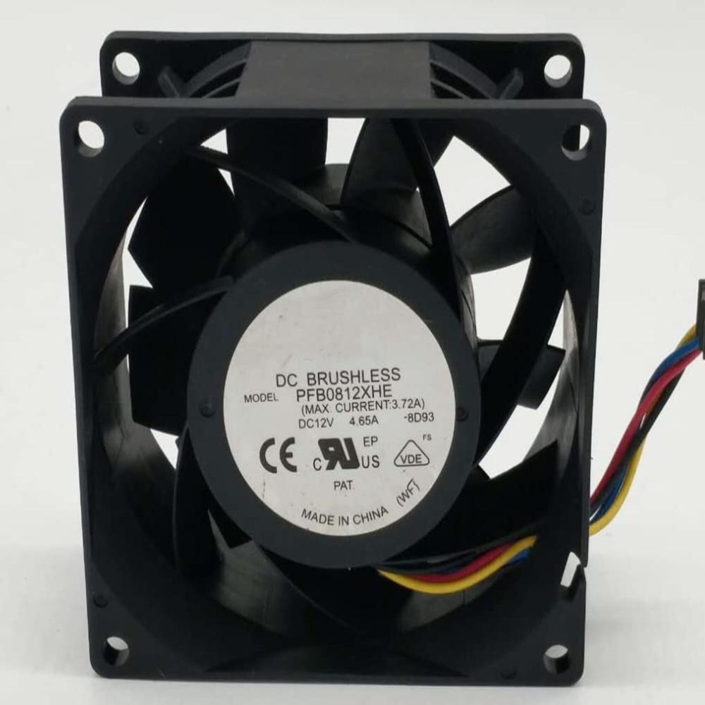 Delta Pfb0812Xhe 12V Dc 4.90A 8038Mm Ball Bearing Industrial Inverter Axial Cooling Fan - Color: Black