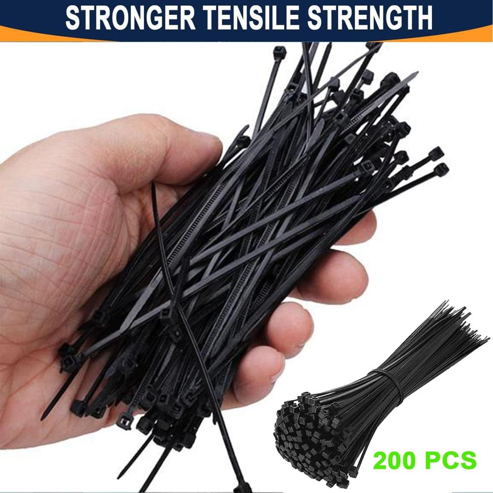 Cable Ties Black Natual Nylon UL Approved Suitable For Home, Garden, Industries, Computer