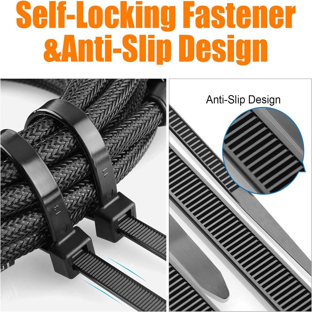 Cable Ties Black Natual Nylon UL Approved Suitable For Home, Garden, Industries, Computer