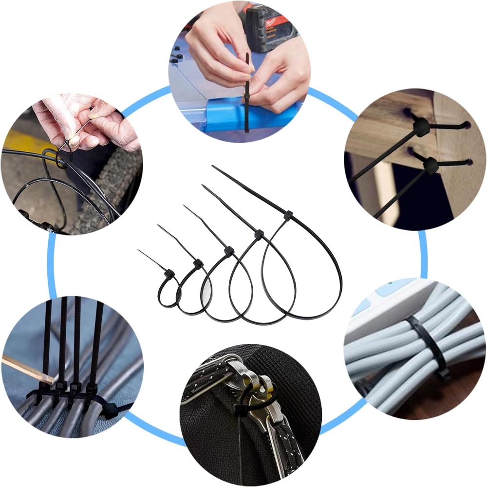Cable Ties Black Natual Nylon UL Approved Suitable For Home, Garden, Industries, Computer