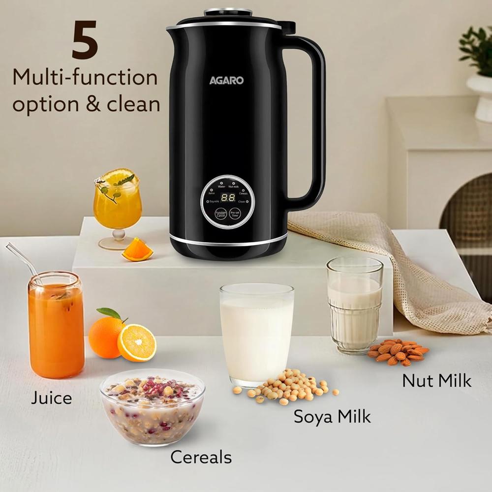AGARO Regency Automatic Nut Milk Maker, Vegan Milk Machine, Make Vegan Milk From Nuts 600 W (34122)