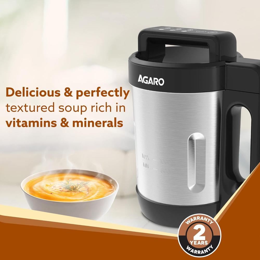 AGARO Elite Soup Maker, 1 Litre, Automatic Blending & Heating 900 W (33998)