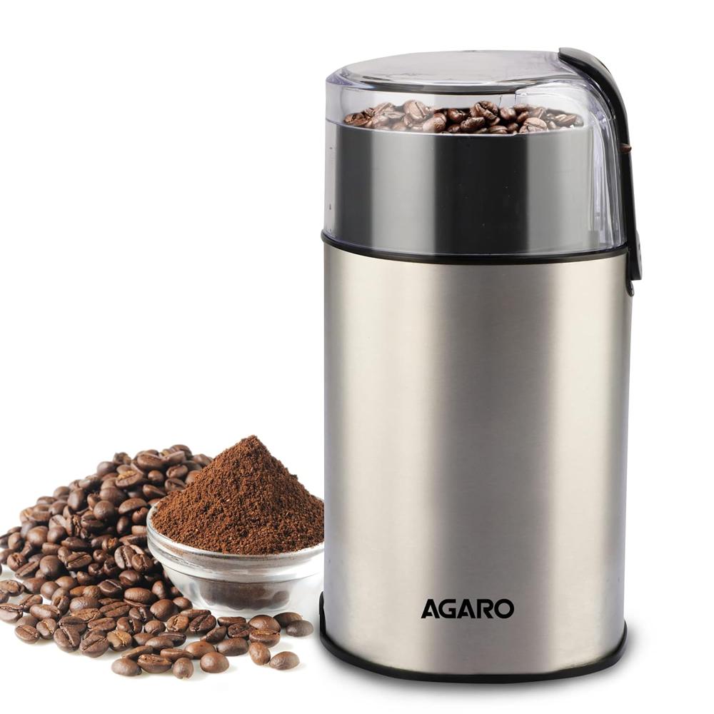 AGARO Grand Electric Coffee Grinder, Stainless Steel Blades, Grinds up to 60 Grams Dry Coffee Beans, Portable, (33698)