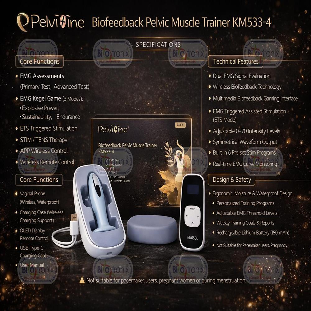KM-533-4 Wireless Pelvic Floor Rehabilitation Trainer with Smart EMG Control