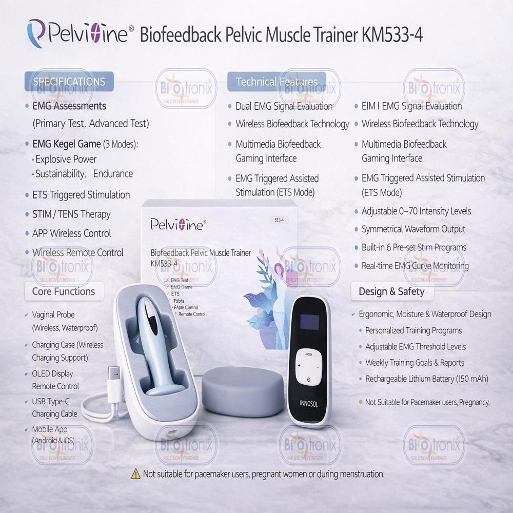 KM-533-4 Wireless Pelvic Floor Rehabilitation Trainer with Smart EMG Control
