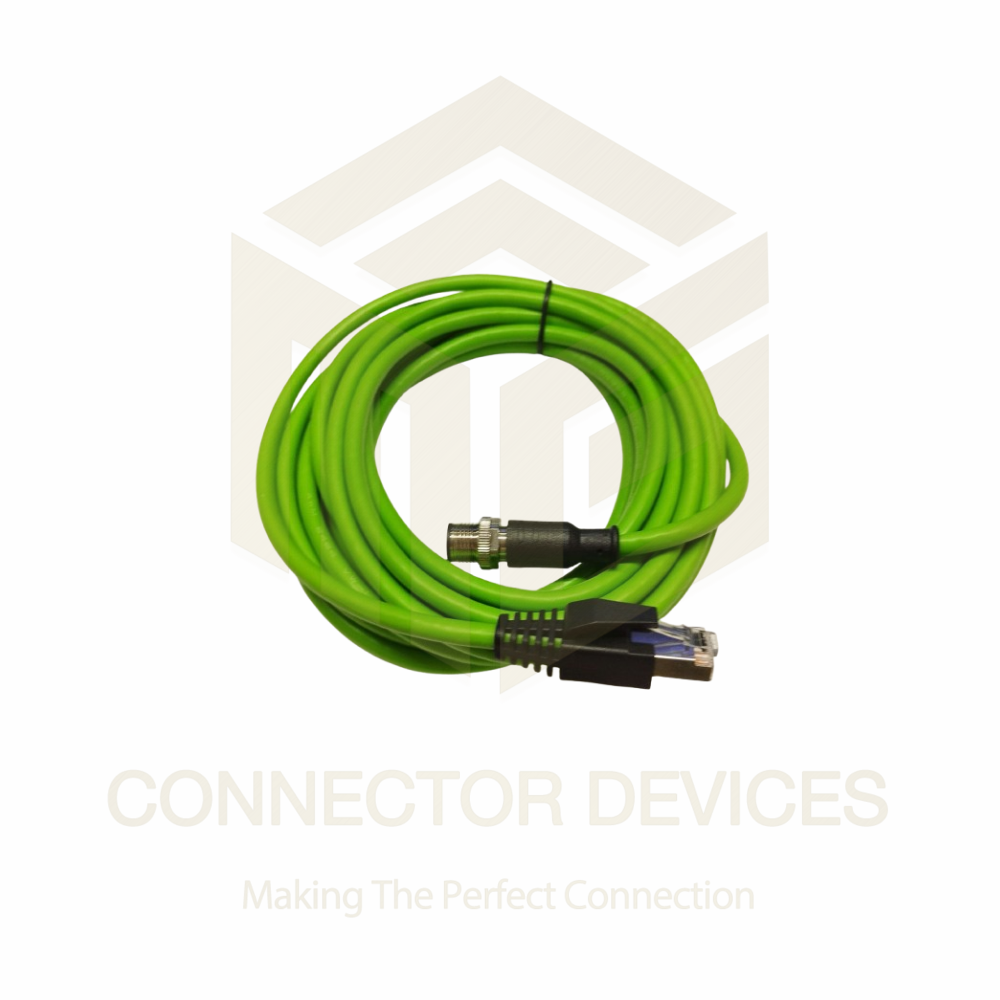 M12 4 Pin Male D coded to RJ45 Cable