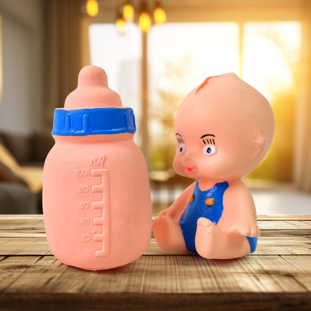Baby And Bottle Squeeze Chu Chu Fun Toy (2 Pcs) - Color: Mix