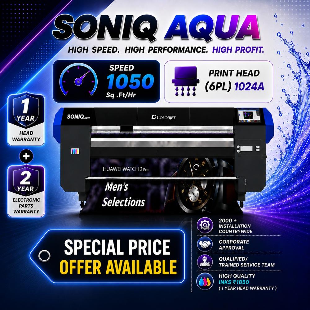 Colorjet Soniq Aqua Solvent Printing machine