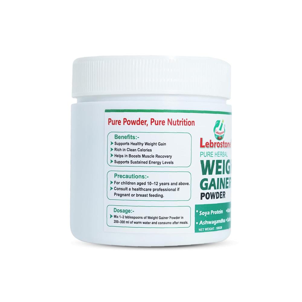 Lebrostone Ayurvedic Weight Gainer Powder | Supports Healthy Weight Gain, Appetite & Energy | For Men & Women | 100g