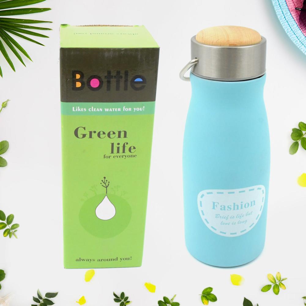 Stainless Steel Water Bottle For Gym & Office (360Ml, Leak-Proof) - Color: Mix