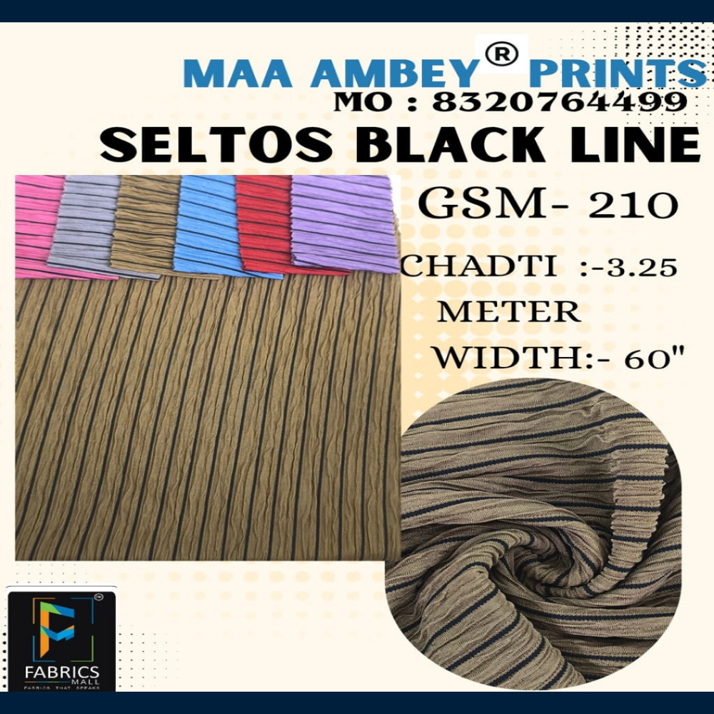 Seltos Black Line Fabric - Color: Multi Colours