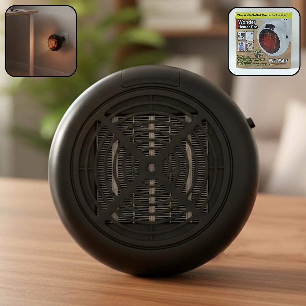 Portable Wall Outlet Electric Room Heater 900W (1 Pc, Mix Design Jari) - Material: Plastic