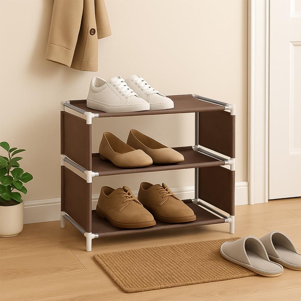 Modular Fabric Shoe Rack 3layer - Color: Mix