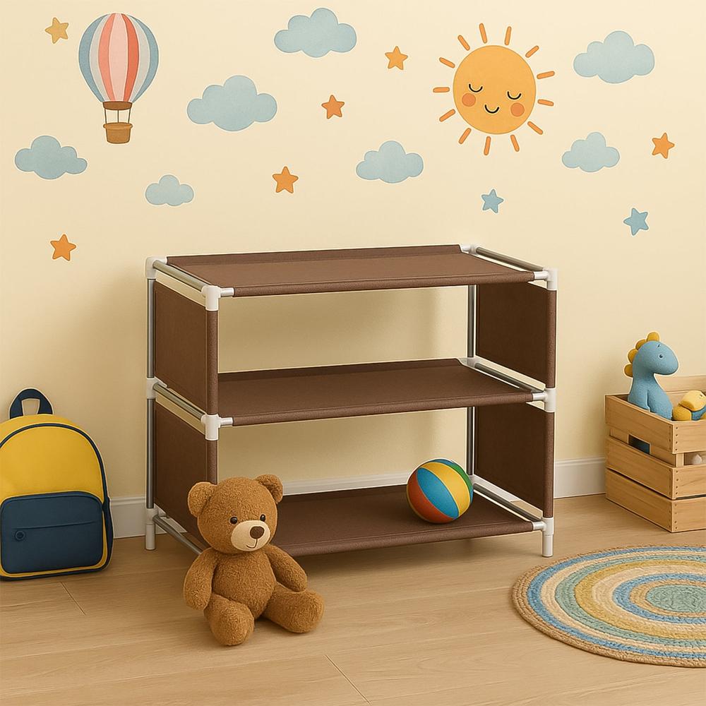 Modular Fabric Shoe Rack 3layer - Color: Mix