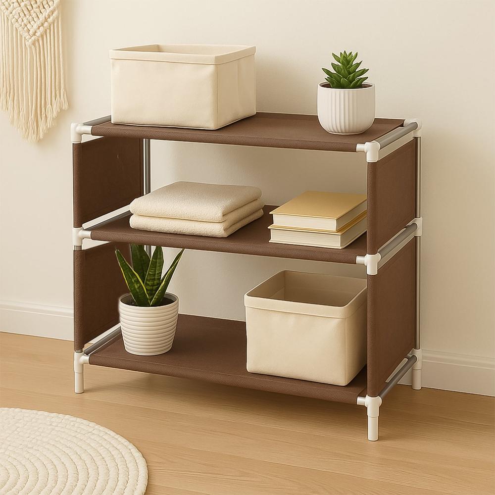 Modular Fabric Shoe Rack 3layer - Color: Mix