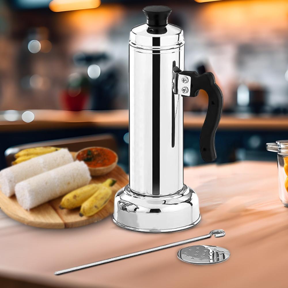 Puttu Maker Set With Steamer Plate & Pressure Cooker Top Stainless Steel - Color: Mix