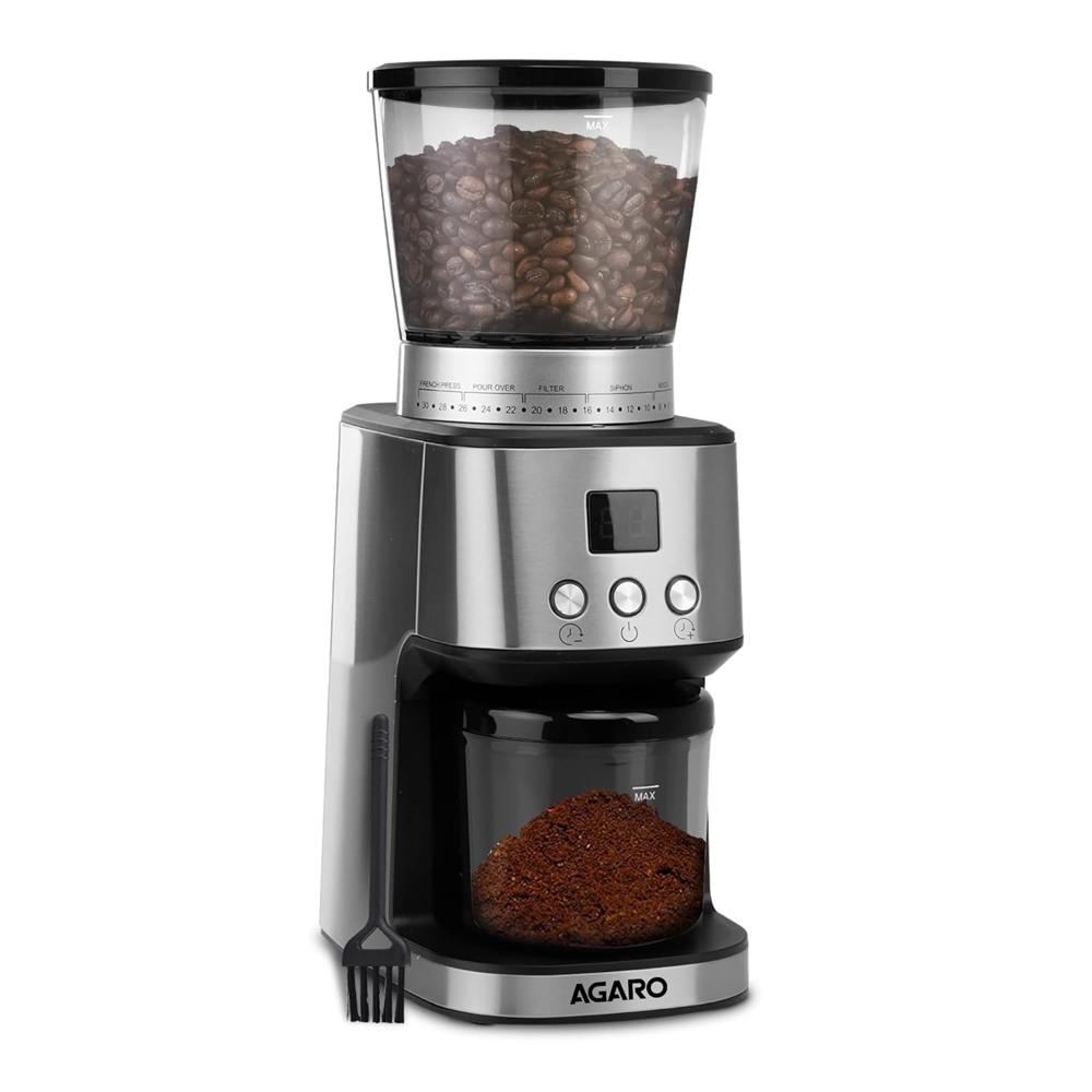 AGARO Stainless Steel Supreme Coffee Grinder,Conical Burr Grinder,31 Grinding Settings 40 mm  165 W