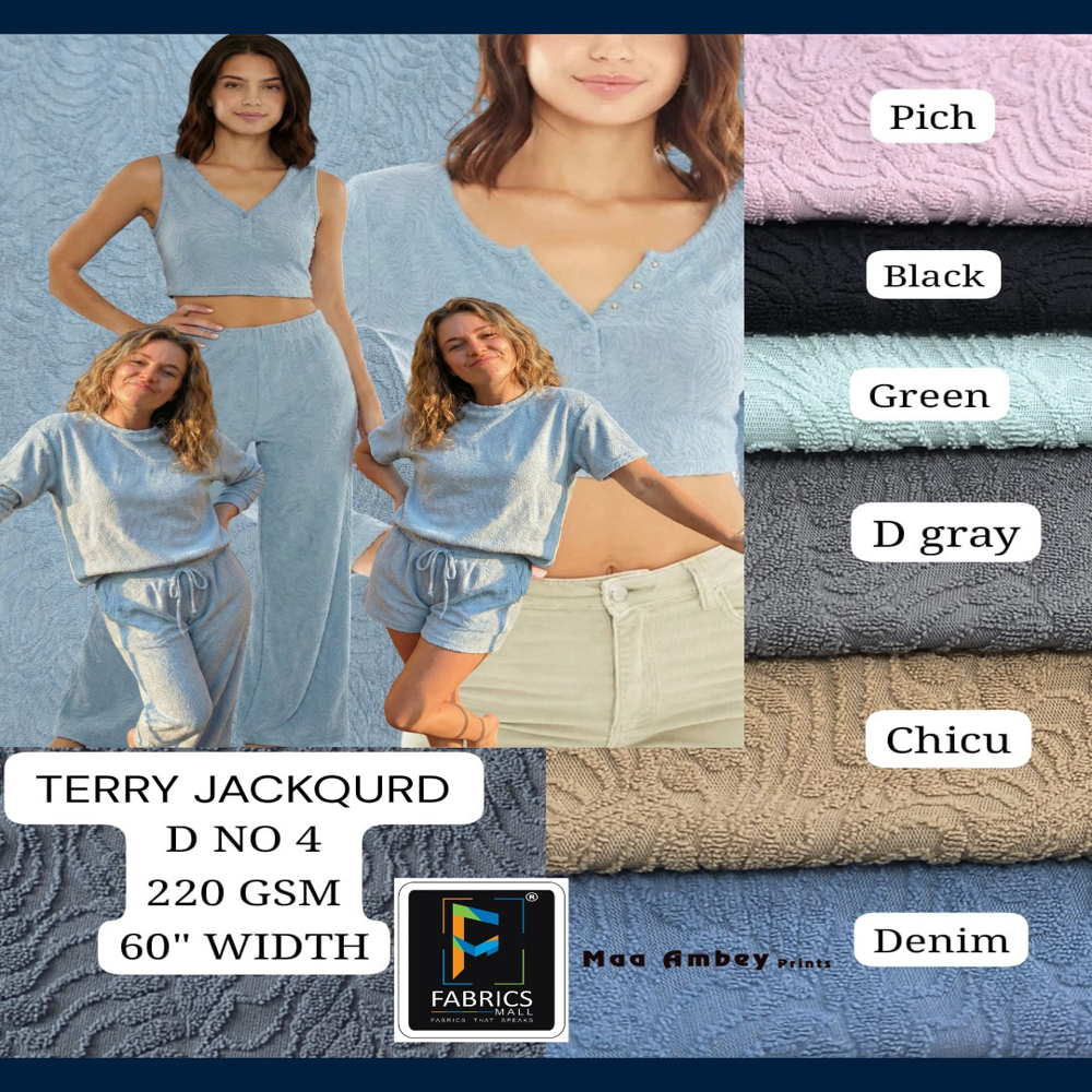 Terry Jackquard Fabric - Color: Multi Colours