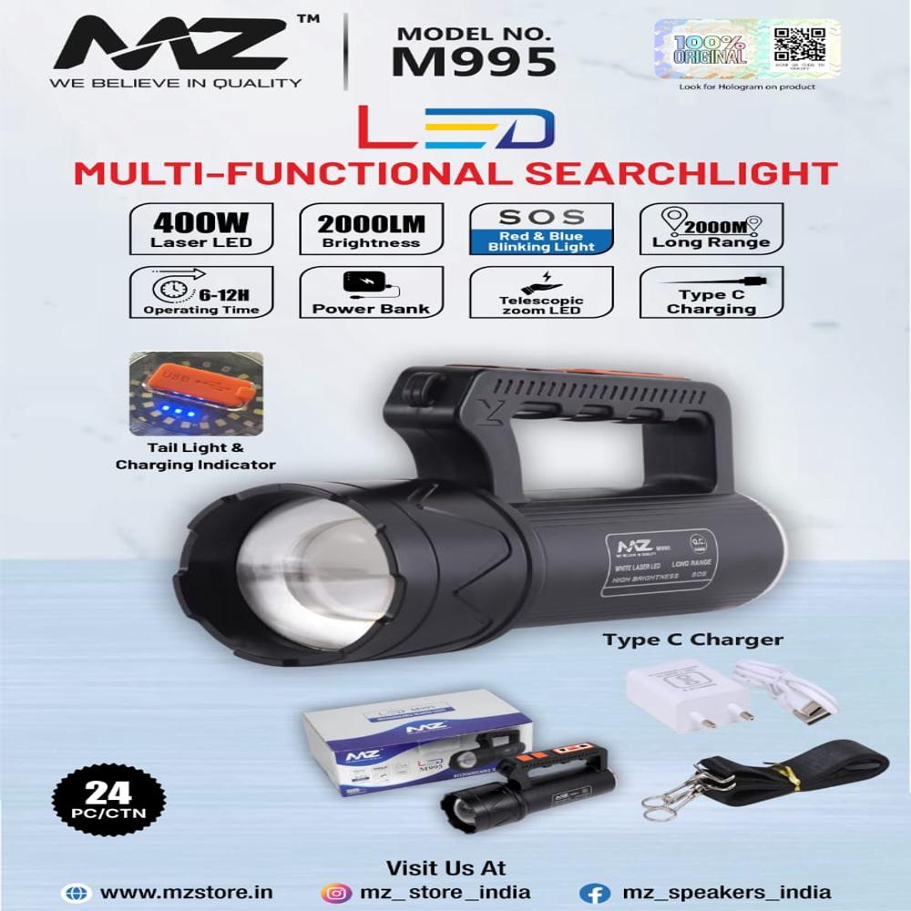 Mz M995 Led Search Light - Body Material: Plastic