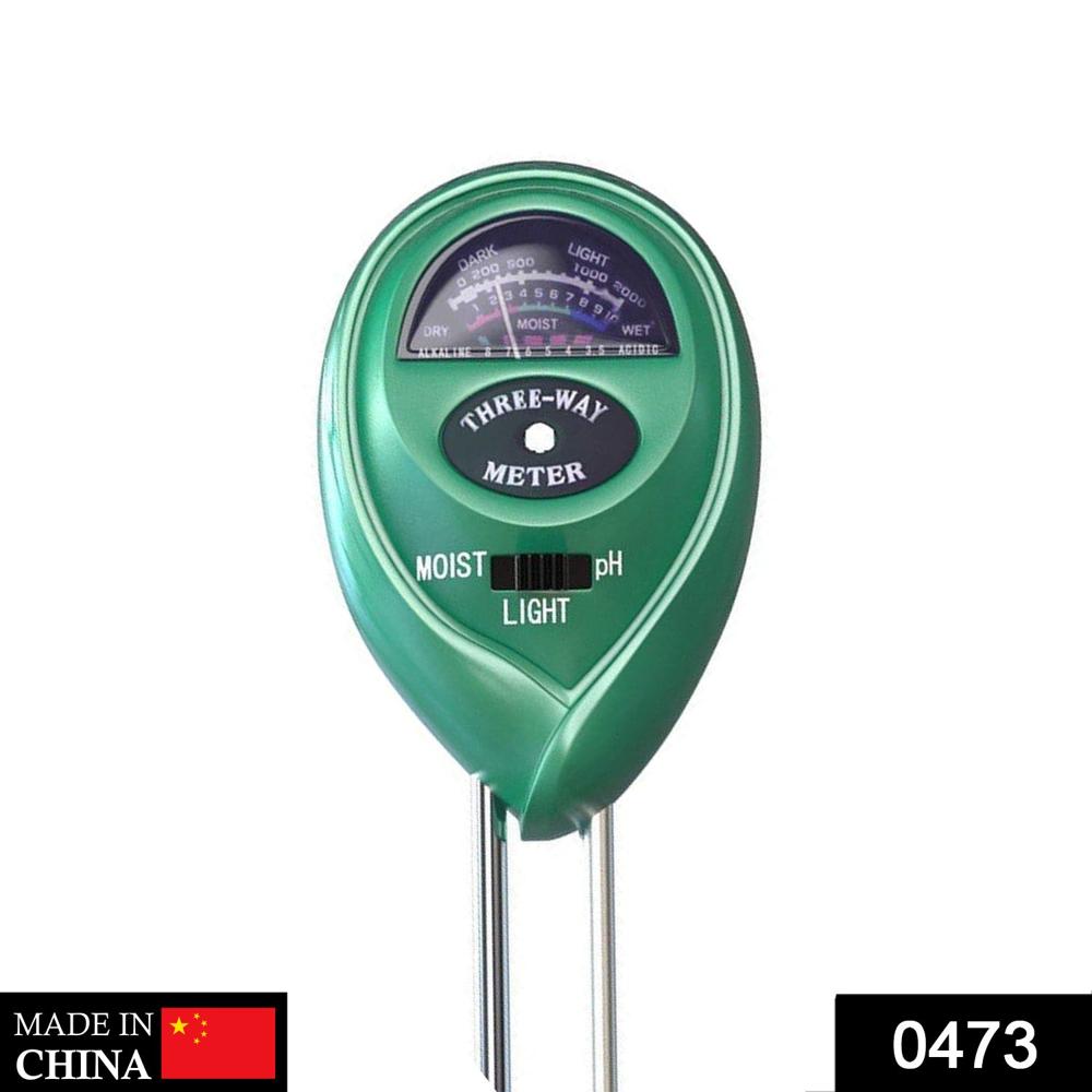 Soil Tester 3-In-1 Plant Moisture Sensor (Green) - Color: Mix