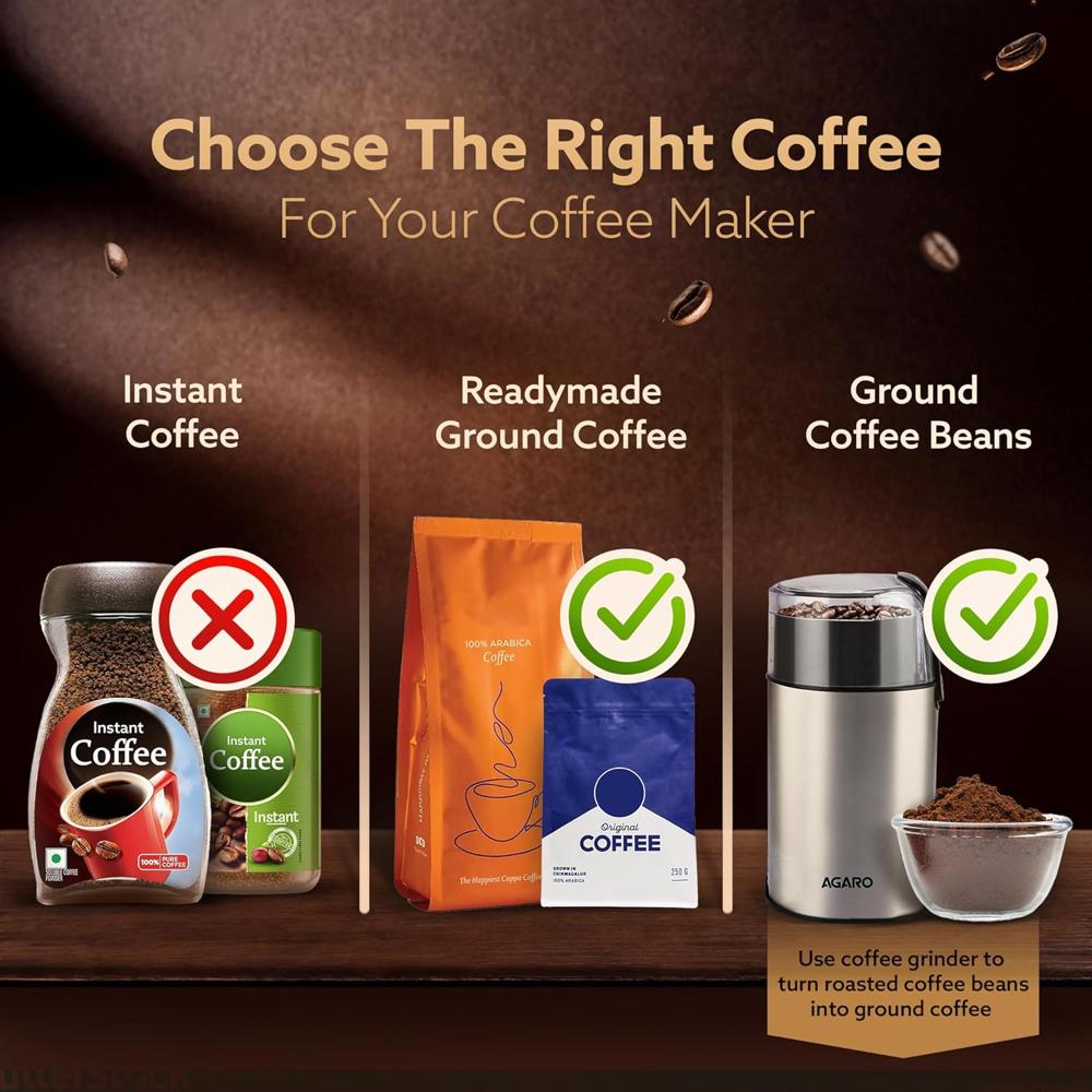 AGARO Regency Espresso Coffee Maker, Adjustable Pressure up to 20 Bars, Cappuccino Coffee Maker with Adjustable Foaming Milk  1.2L  1350W (33869)