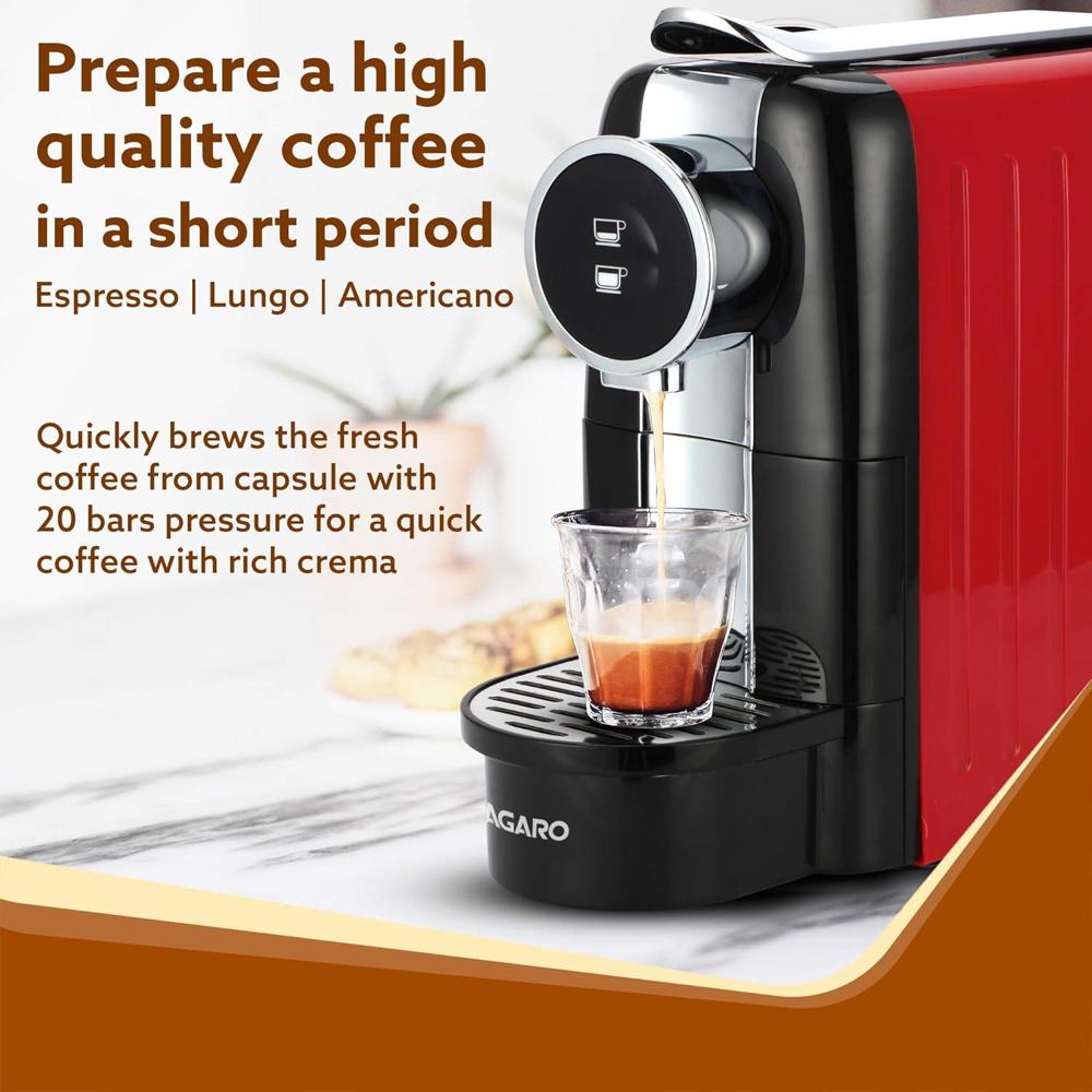 AGARO Galaxy Capsule Coffee Maker, Single Shot Espresso, Powerful 20 Bar Pressure, 650ml Water Tank  (34072)
