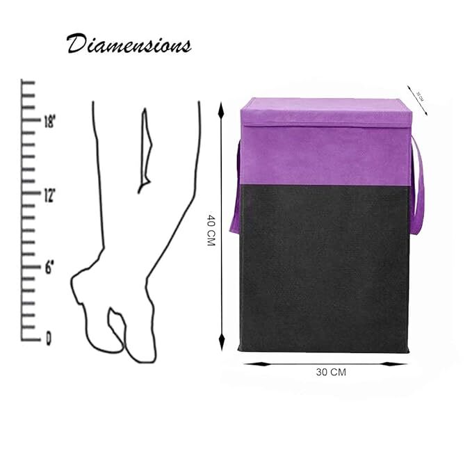 Purple Foldable Laundry Hamper