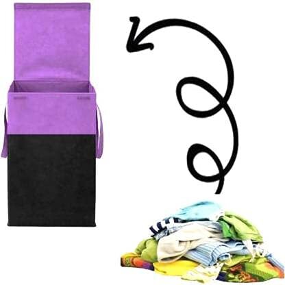 Purple Foldable Laundry Hamper