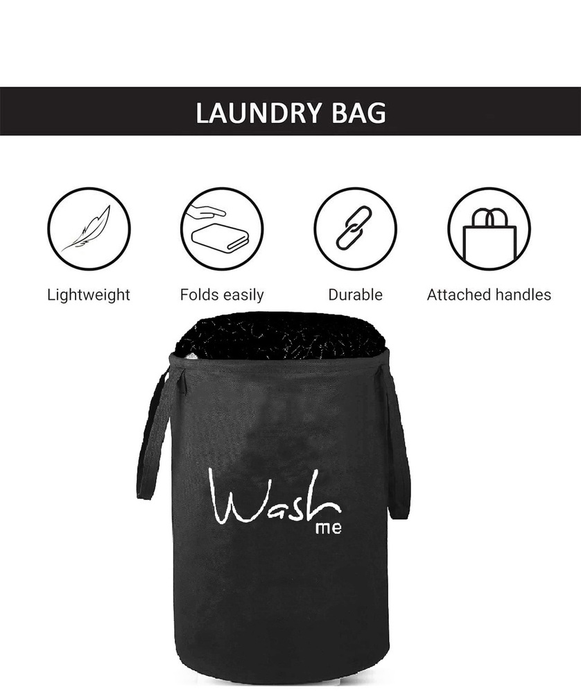 Black Wash Me Laundry Basket