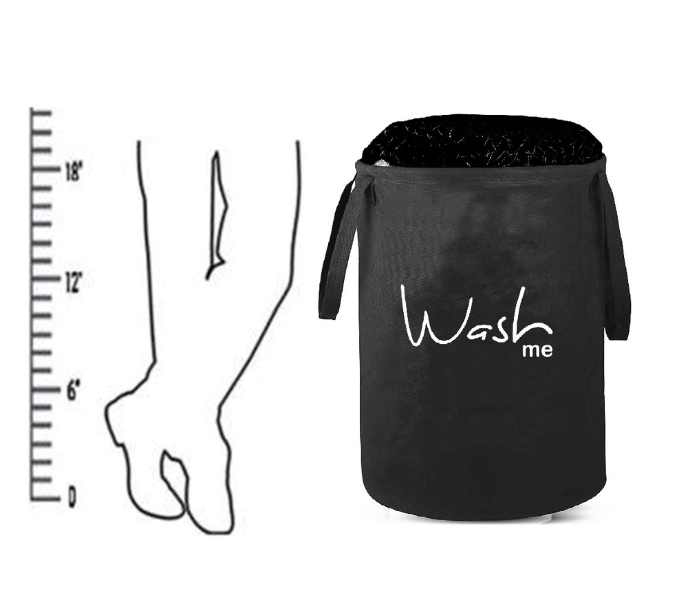 Black Wash Me Laundry Basket