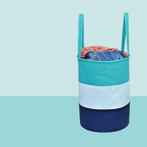 Blue Round Laundry Basket
