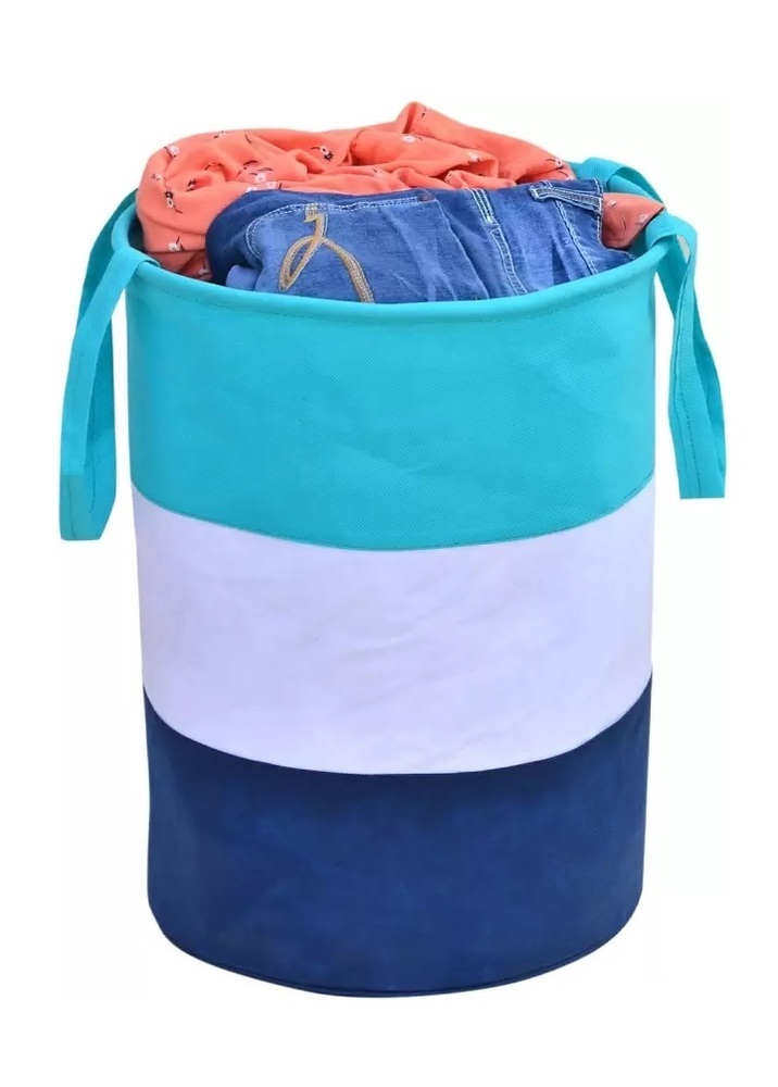 Blue Round Laundry Basket