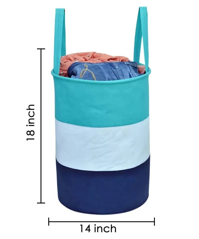Blue Round Laundry Basket