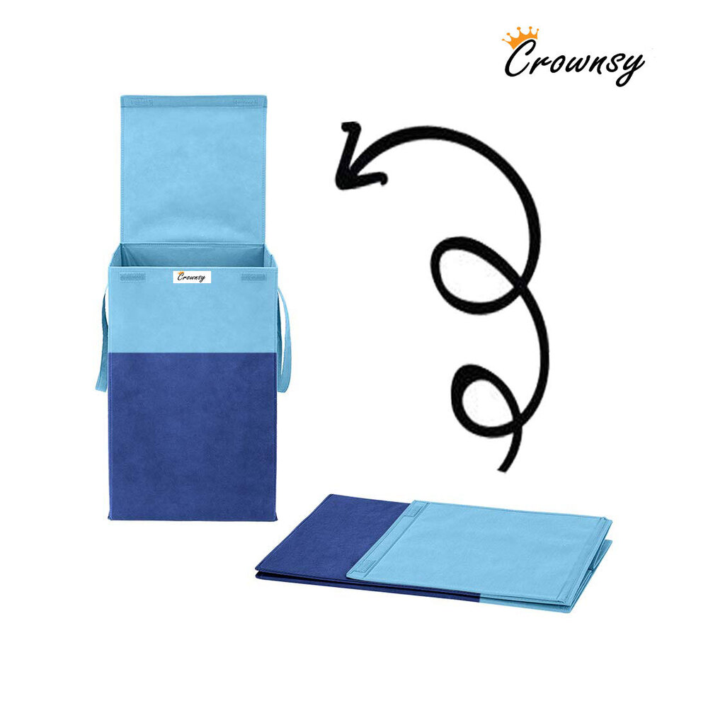 Blue Foldable Laundry Hamper