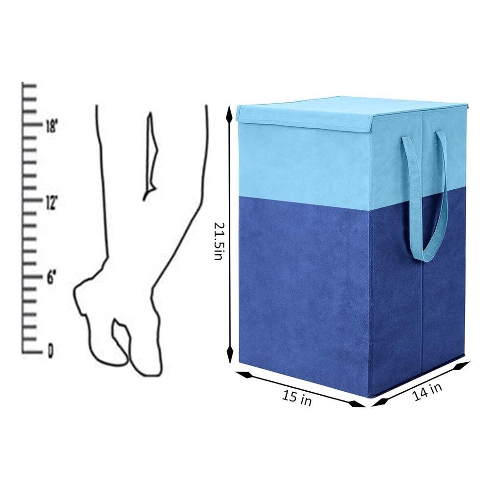Blue Foldable Laundry Hamper