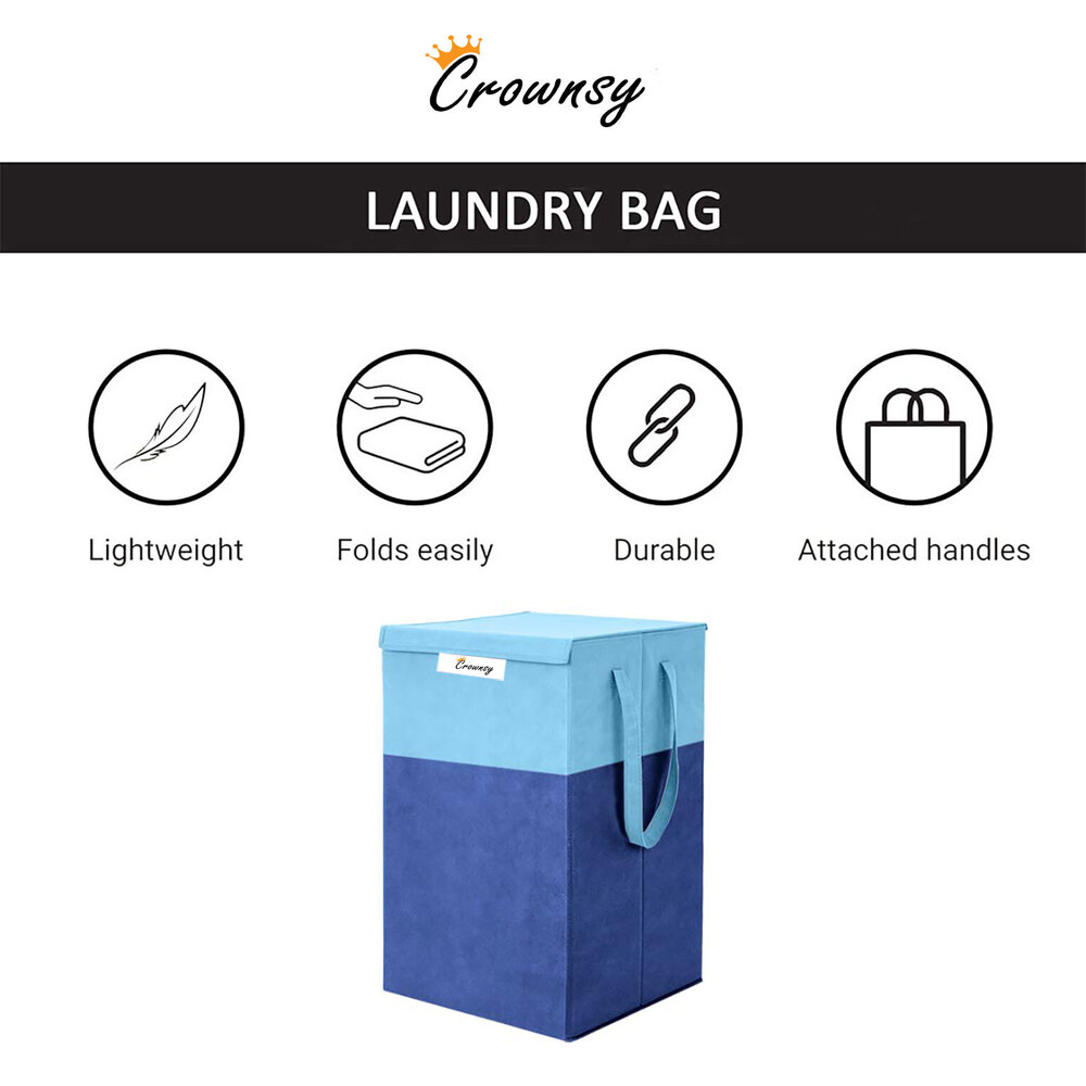 Blue Foldable Laundry Hamper