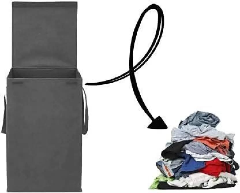 Grey Foldable Laundry Hamper