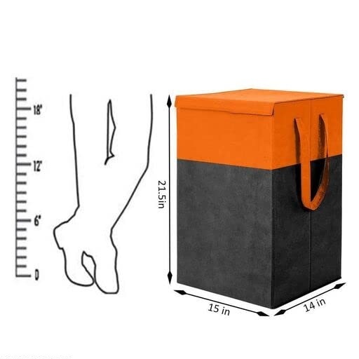 Orange Foldable Laundry Hamper