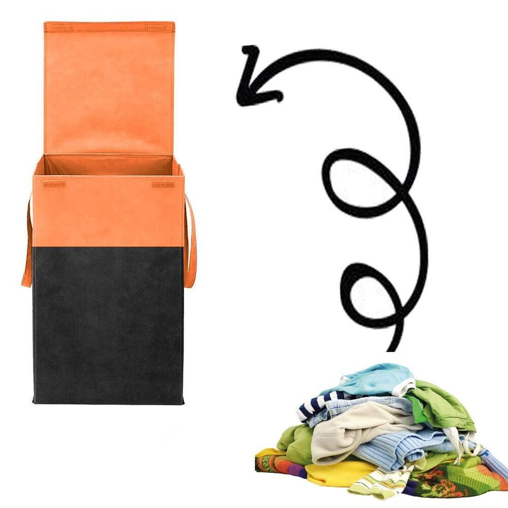 Orange Foldable Laundry Hamper