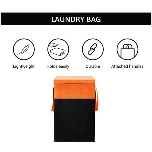 Orange Foldable Laundry Hamper