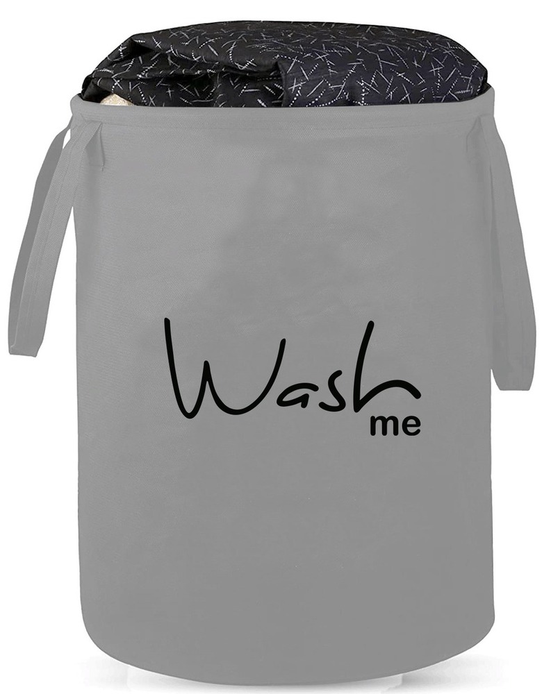 Grey Wash Me Laundry Basket