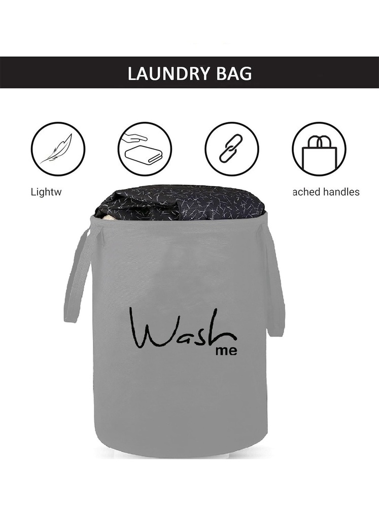 Grey Wash Me Laundry Basket