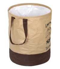 Beige Round Laundry Basket