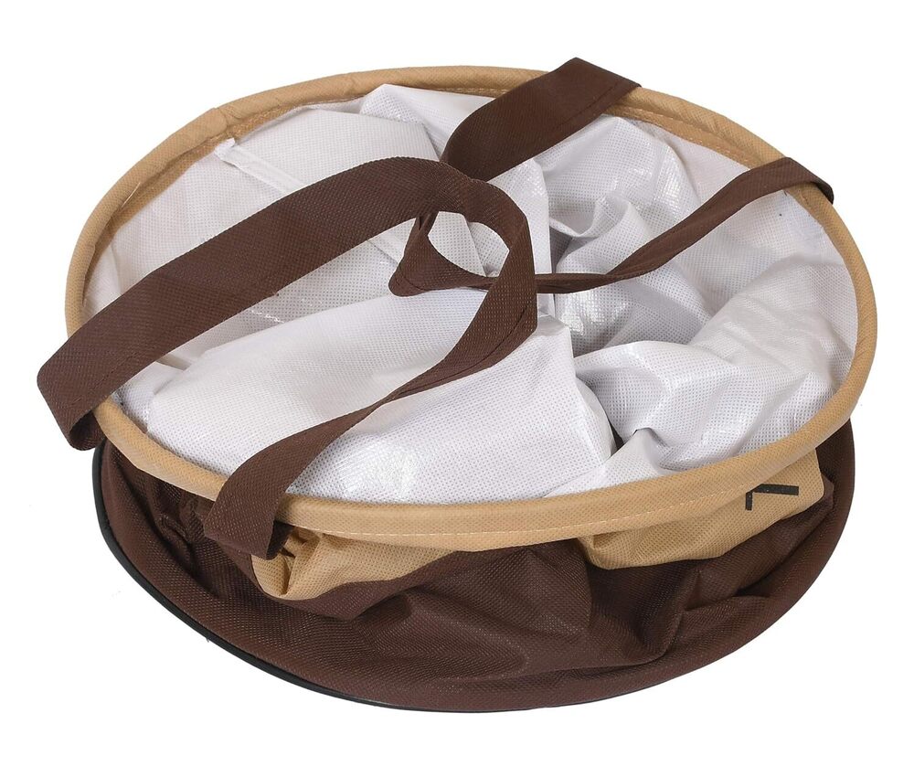 Beige Round Laundry Basket